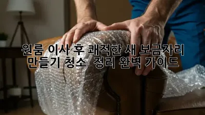 원룸 이사 후 쾌적한 새 보금자리 만들기: 청소 & 정리 완벽 가이드